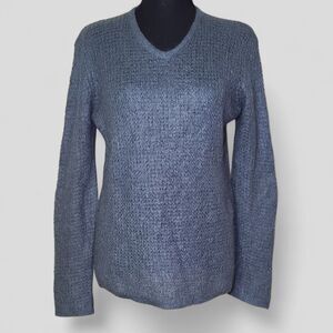 Isda & Co Mohair Wool Blend V-Neck Sweater Long Sleeve Gray Women's Size Medium